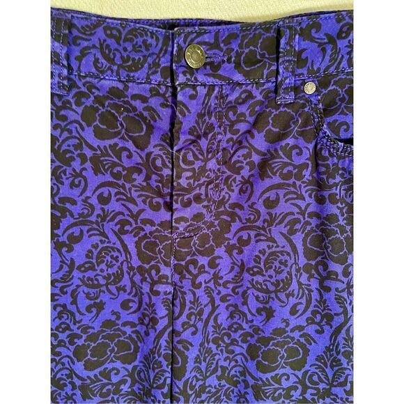 Talbots Petites 14P Women's Purple Black Floral Pants Straight Leg Thin Cool - Picture 11 of 11